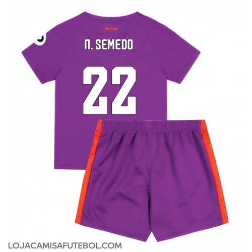 Camisa de Futebol Wolves Nelson Semedo #22 Equipamento Alternativo Infantil 2024-25 Manga Curta (+ Calças curtas)